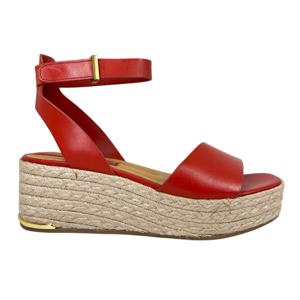 Franco Sarto Red Espadrille Wedge Sandals